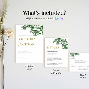 Tropical Wedding Invitation Templates Palm Leaf Wedding Invitation Tropical Wedding Invitation Templates Palm Leaf Wedding Invitation