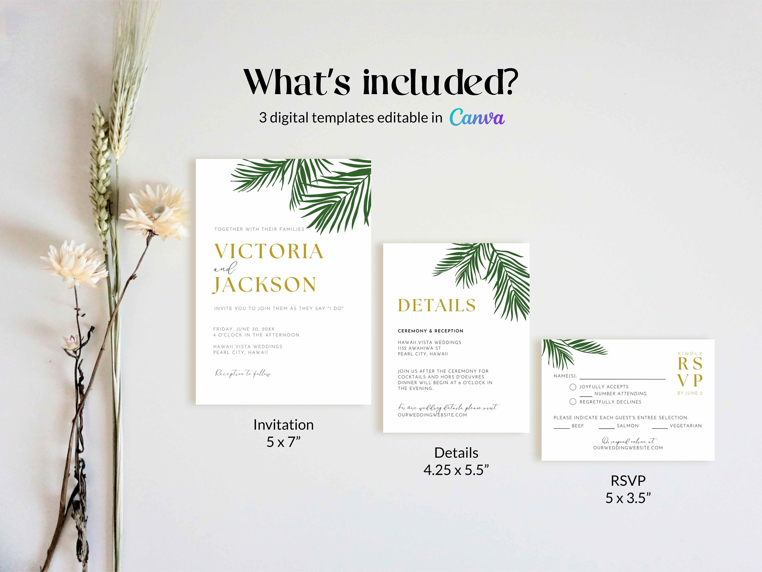 Tropical Wedding Invitation Templates Palm Leaf Wedding Invitation Tropical Wedding Invitation Templates Palm Leaf Wedding Invitation