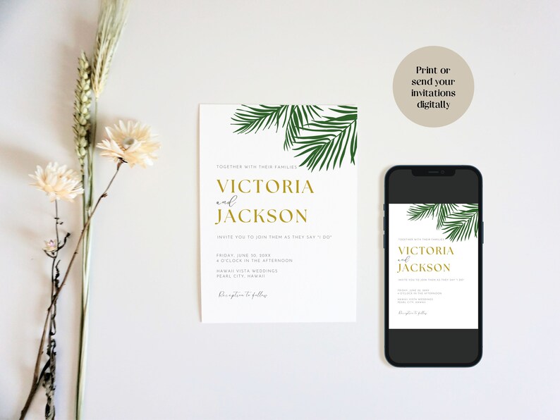 Tropical Wedding Invitation Templates Palm Leaf Wedding Invitation Tropical Wedding Invitation Templates Palm Leaf Wedding Invitation