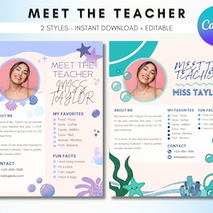 Meet the Teacher Editable, Sea Classroom Decor, Back to School Flyer, Teacher Introduction Template, Open House Newsletter, Instant Download