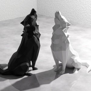 Low Poly Howling Wolf (3D Model File) (.STL)