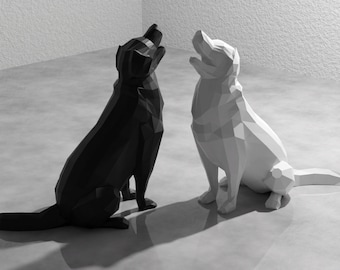 Perro Low Poly (Golden Lab Retriever) (Archivo de modelo 3D) (.STL)