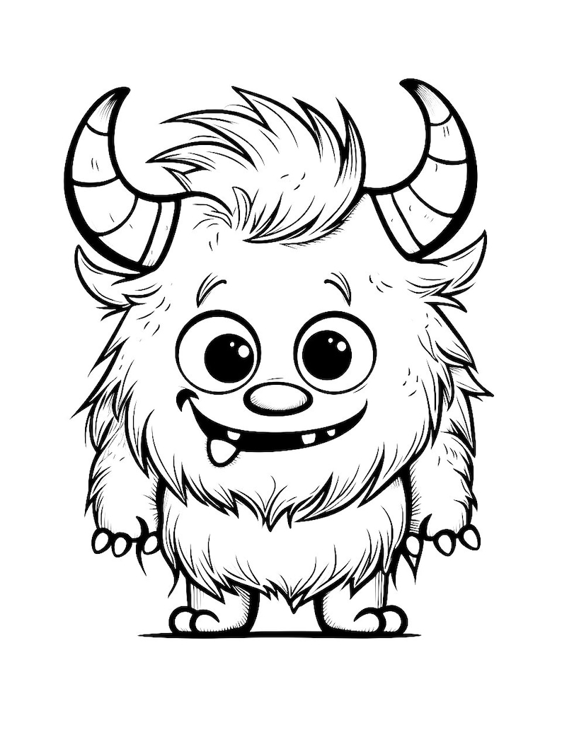 25 Silly Monster Printable Coloring Pages Get Colorfully Etsy