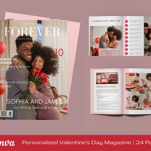 Valentine's Day Gift, DIY Gift, Personalized Couple Gift, Magazine Template, Printable Magazine Template, Digital, Instant Download