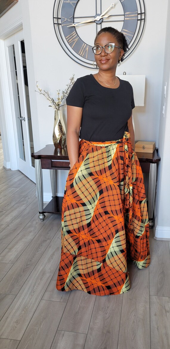 African wax print clearance skirt