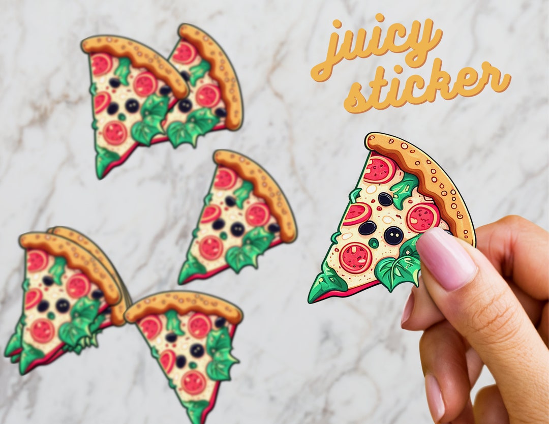 Slice Sticker Design Pizza Slice Sticker | Fun Fast Food Kawaii Design (digital Download) - Etsy