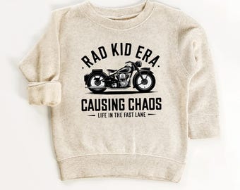 Boys Motorcycle Shirt: Rad Kid Era Toddler Sweatshirt