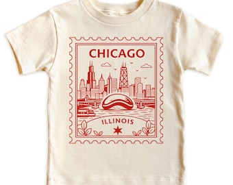 Chicago Kids Shirt for Boys and Girls, Illinois Toddler Travel Shirt, Chicago Family Vacation Tee