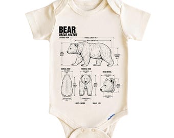 Bear Baby Onesie®, Woodland Baby Outfit, Vintage Bear Baby Bodysuit, Nature Lover Newborn Gift