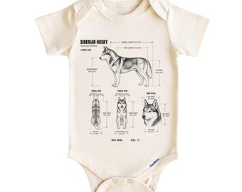 Siberian Husky Baby Onesie®, Husky Baby Bodysuit, Dog Lover Baby Outfit, Puppy Newborn Gift for Boys Girls