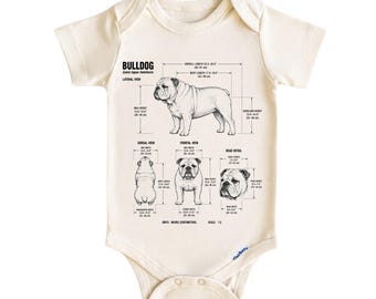 Bulldog Baby Onesie®, Bulldog Baby Bodysuit, Dog Lover Baby Outfit, Puppy Newborn Gift for Boys and Girls