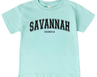 Savannah Georgia Kids T-Shirt, Vintage Savannah Tee for Boys and Girls, Georgia Travel Shirt, Southern Outfit
