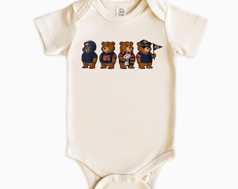 Best Game Day Ever!: Chicago Football Baby Bodysuit with Cute Bear, Family Matching Outfit, Newborn Infant Gifts