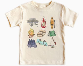 Little Camping Things Kids Shirt - Natural Boho Newborn, Toddler, Youth Tee for Camp
