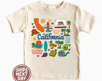 California State Kids Tee | Baby Bodysuit Gift | California Family Vacation Sweatshirt | The Golden State | USA States Gifts for kids