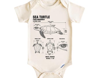 Sea Turtle Baby Bodysuit, Ocean Animal Baby Onesie ®, Newborn Gifts