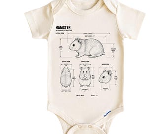 Hamster Baby Onesie®, Hamster Lover Baby Outfit, Vintage Hamster Baby Bodysuit, Small Pet Newborn Gift