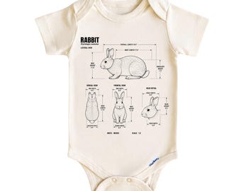 Rabbit Baby Onesie®, Bunny Baby Outfit, Woodland Rabbit Baby Bodysuit, Neutral Bunny Newborn Gift
