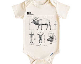 Elk Baby Onesie®, Woodland Baby Outfit, Deer Lover Baby Bodysuit, Rustic Nature Newborn Gifts