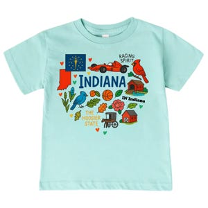 Indiana State Kids Tee | Baby Bodysuit Gift | Indiana Family Vacation Sweatshirt | The Hoosier State