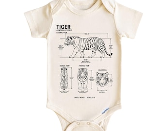 Tiger Baby Bodysuit, Wild Animal Baby Onesie ®, Newborn Gifts