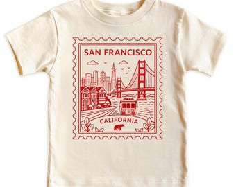 Chemise enfant San Francisco pour garçons et filles, Californie vacances pour tout-petits, voyage, chemise d'été - Cadeaux souvenirs assortis pour la famille