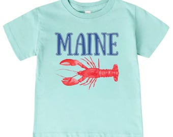 Maine Lobster Shirt for Boys Girls, Kids T-Shirt, Baby Onesie ®, Coastal Vacation Outfit, New England Gift