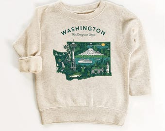 Washington Sweatshirt: Family Matching Shirts, usa states gifts, Traveler Kids - Newborn to Adult 2XL