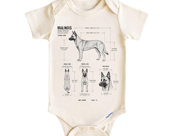 Malinois Baby Onesie®, Belgian Malinois Lover Baby Bodysuit, Puppy Newborn Gift for Boys Girls