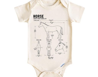 Horse Baby Bodysuit, Farm Animal Baby Onesie ®, Newborn Gift