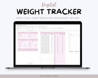 Weight Loss Tracker: Google Sheets Fitness Planner (Digital)