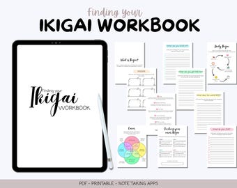 Planner per lo scopo della vita Ikigai / Quaderno di lavoro digitale (PDF)
