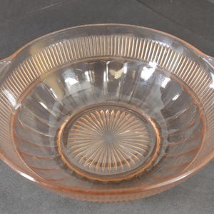 Vintage Anchor Hocking Coronation Pink Depression Glass &#39;Nappy&#39; Bowl 7 1/2&quot; used for serving fruits or candies or nuts