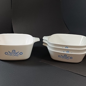 Lot de 4 casseroles Corning Ware bleuet p-41 et p43, cuisine vintage des années 1970, rétro, casseroles CorningWare bleuet bleu