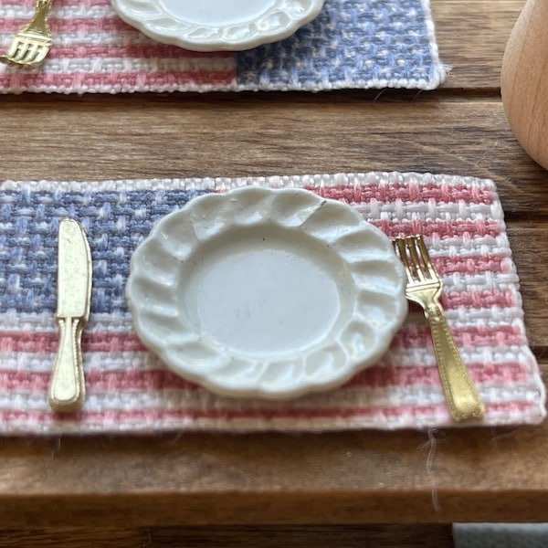 Dollhouse 4th of July placemats cotton printed fabric mini table setting patriotic