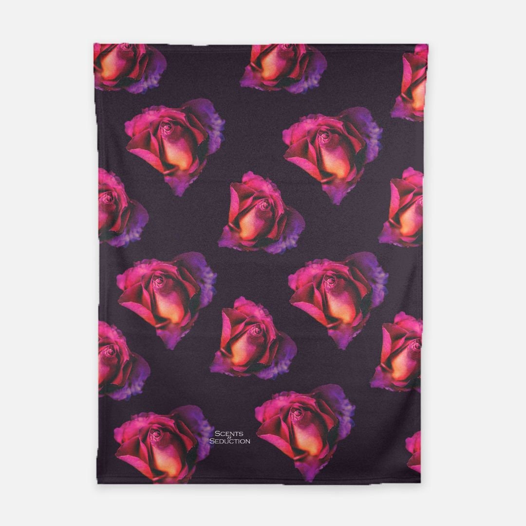 Purple Rose Cozy Custom Luxury Soft Fleece Throw Blanket Etsy