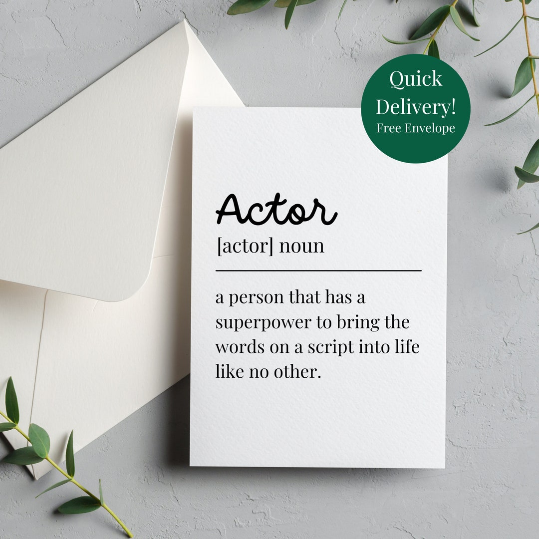 Actor Definition Card Theatre Student Graduation Gifts Etsy