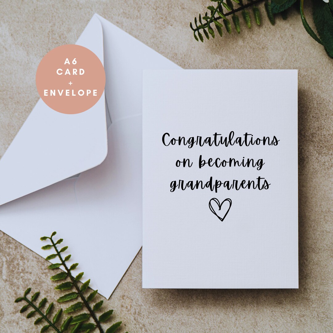 Congratulations on Grandparents Card Gift Grandparent Etsy