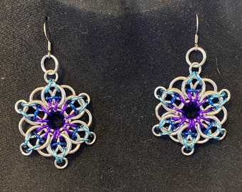 Celtic Snowflake Chainmaille Earrings