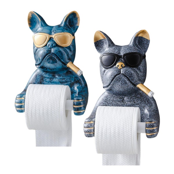 Toilet Paper Holder 3D French Bulldog With Sunglasses