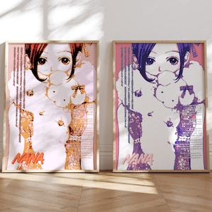 Nana Komatsu Color Pop Painted Posters, Digital Poster Instant Download, Hachi Nana Anime Poster, Nana Print, Nana Ai Yazawa, Wall Art Decor