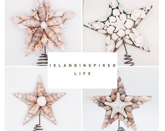 Mini Tree Toppers, Coastal Christmas Tree Topper, Mini Coastal Christmas, Natural Christmas, Rustic , Christmas, Seashell Tree Topper, Pearl