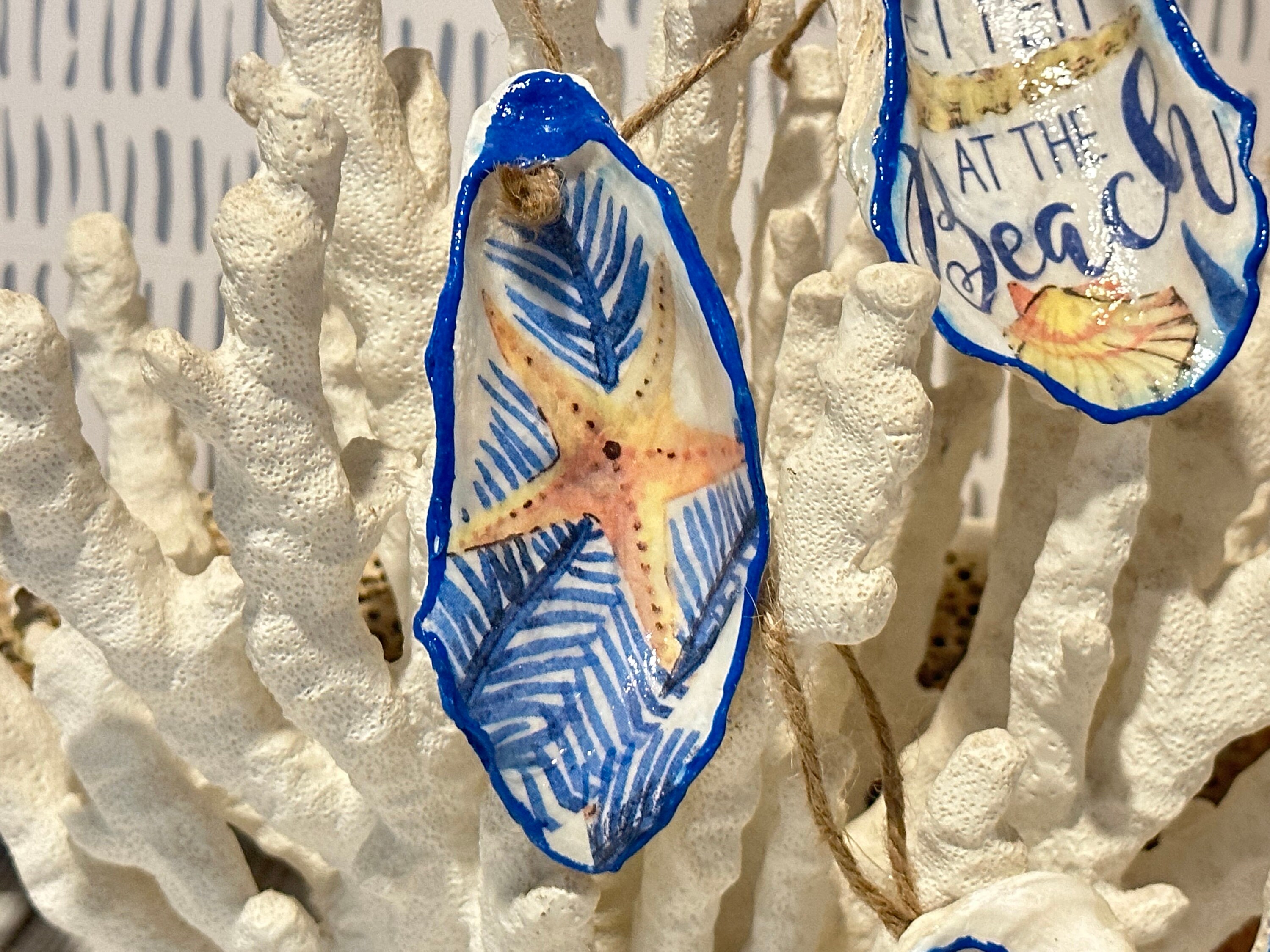 Oyster Shell Christmas Tree Ornament Coastal Christmas Etsy