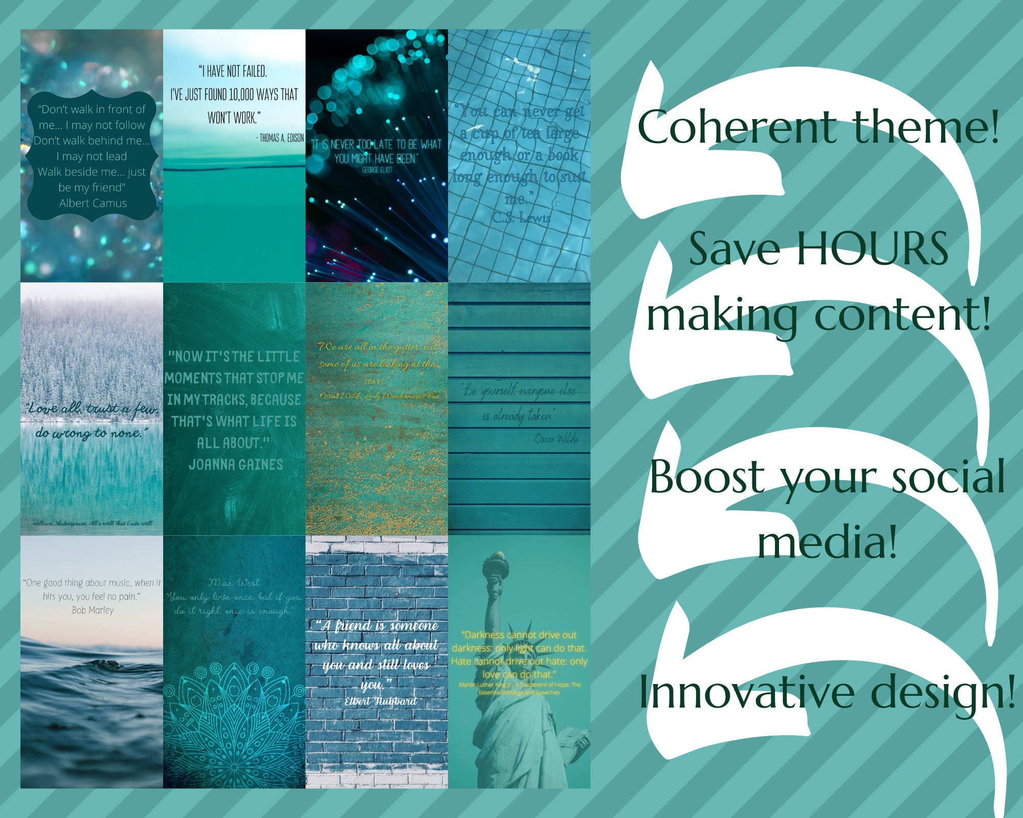 70turquoise Themed Quote Canva Templates, Turquoise Themed Templates ...