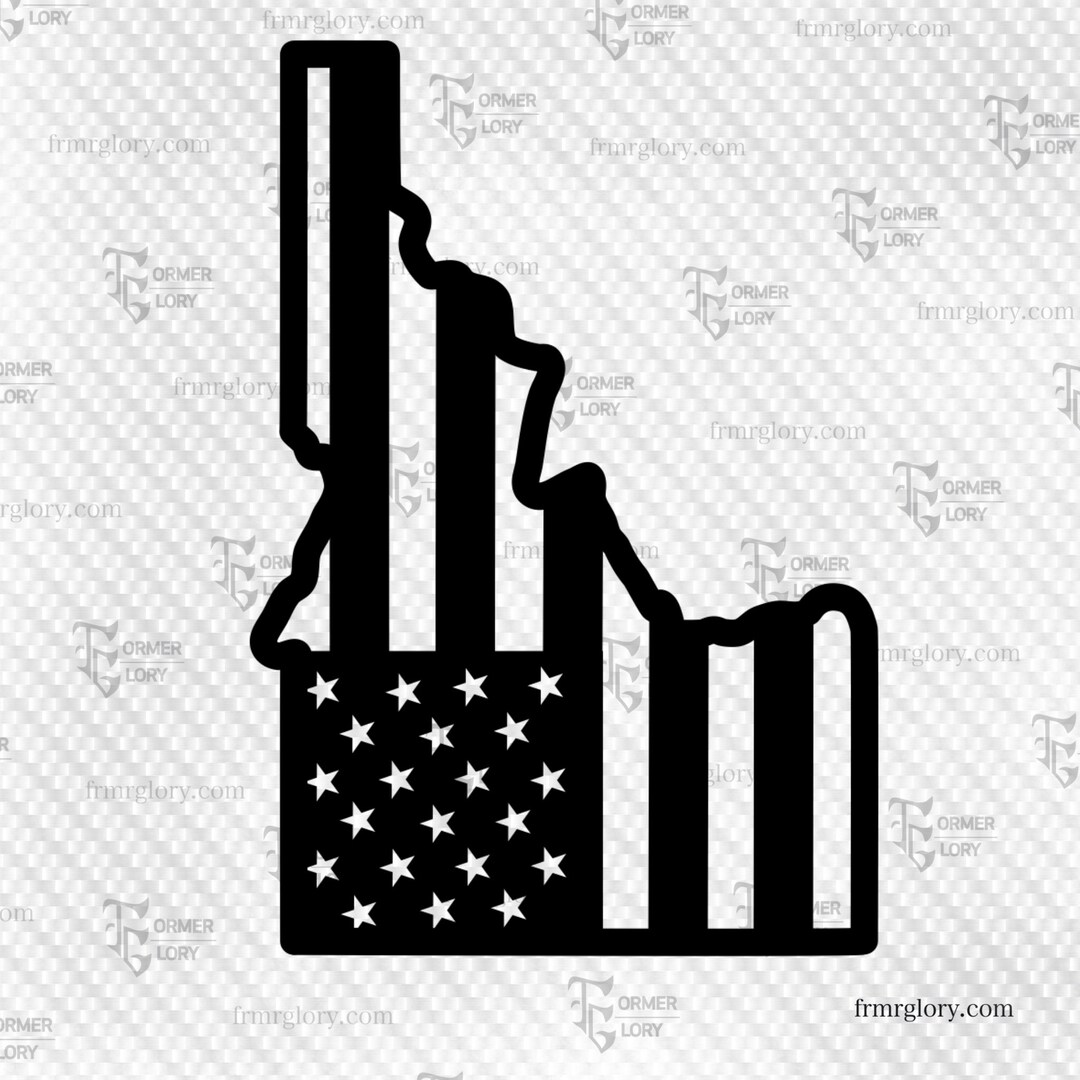 Idaho State Map Outline American Flag Patriotic Sticker Decal - Etsy