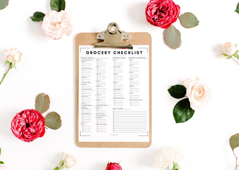 Printable Grocery Checklist Printable Grocery List Simple - Etsy