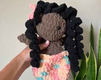 Crochet Mermaid Snuggler | Handmade Plush Lovey