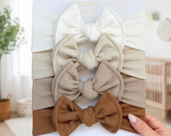 Everyday Neutrals | Waffle Baby Bow Bundle