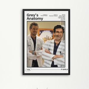 Greys Anatomy Poster, PRINTABLE Art, Movie Poster, DIGITAL DOWNLOAD, Greys Anatomy, Mcsteamy and Mcdreamy, Trendy, Wall Hanging