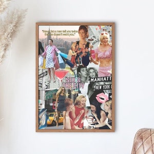 Sex and The City Digital Print, SATC Series, PRINTABLE Poster, Digital Print, Retro, Trendy, Bedroom Wall Hanging, Collage Print, Movie